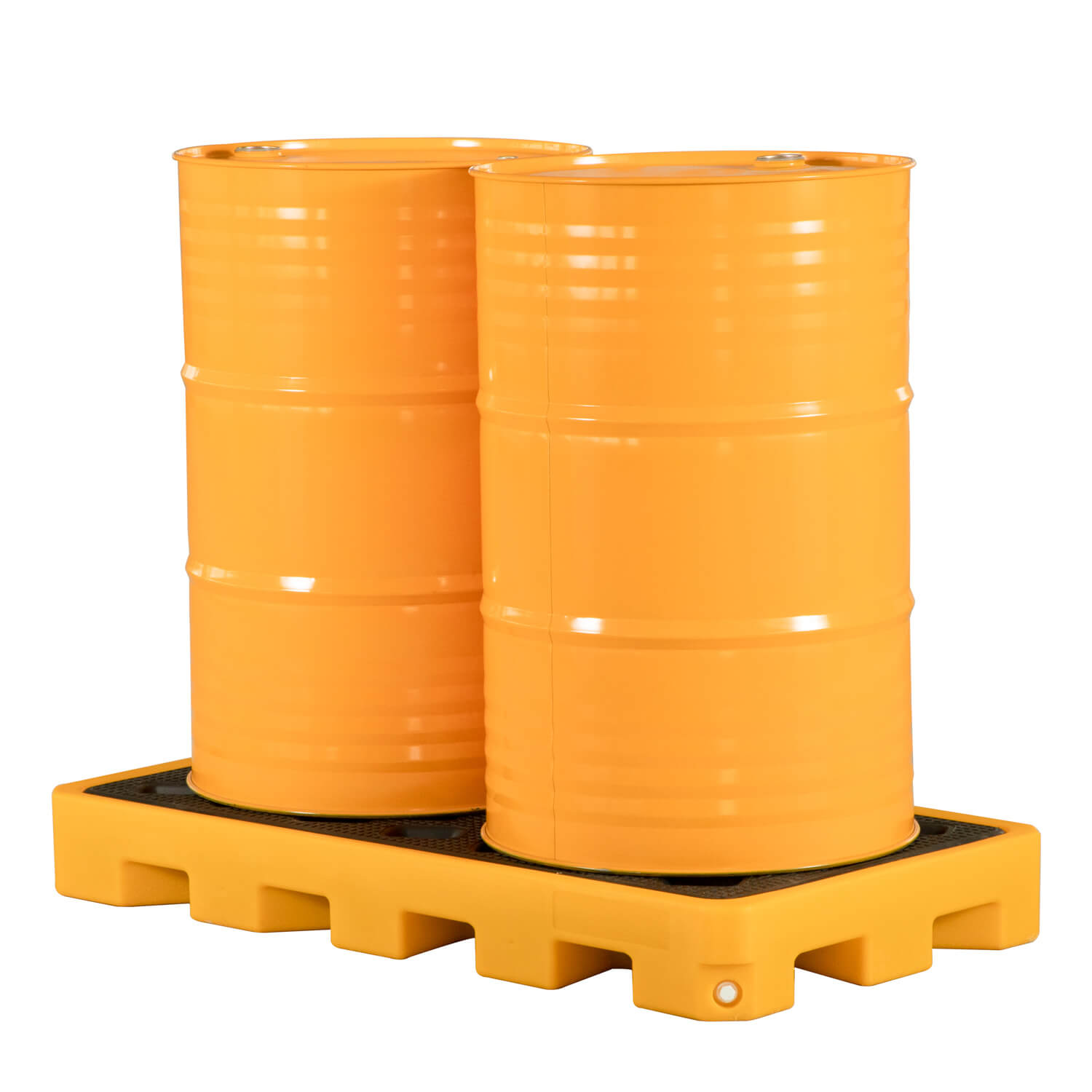 2 drum spill containment platform with two 55 gallon drums