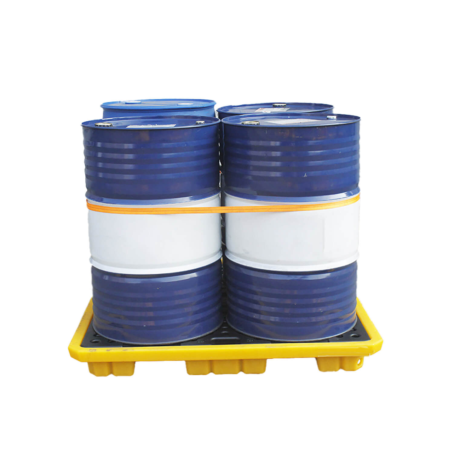 4 Drum Spill Containment Pallet with drum loaded